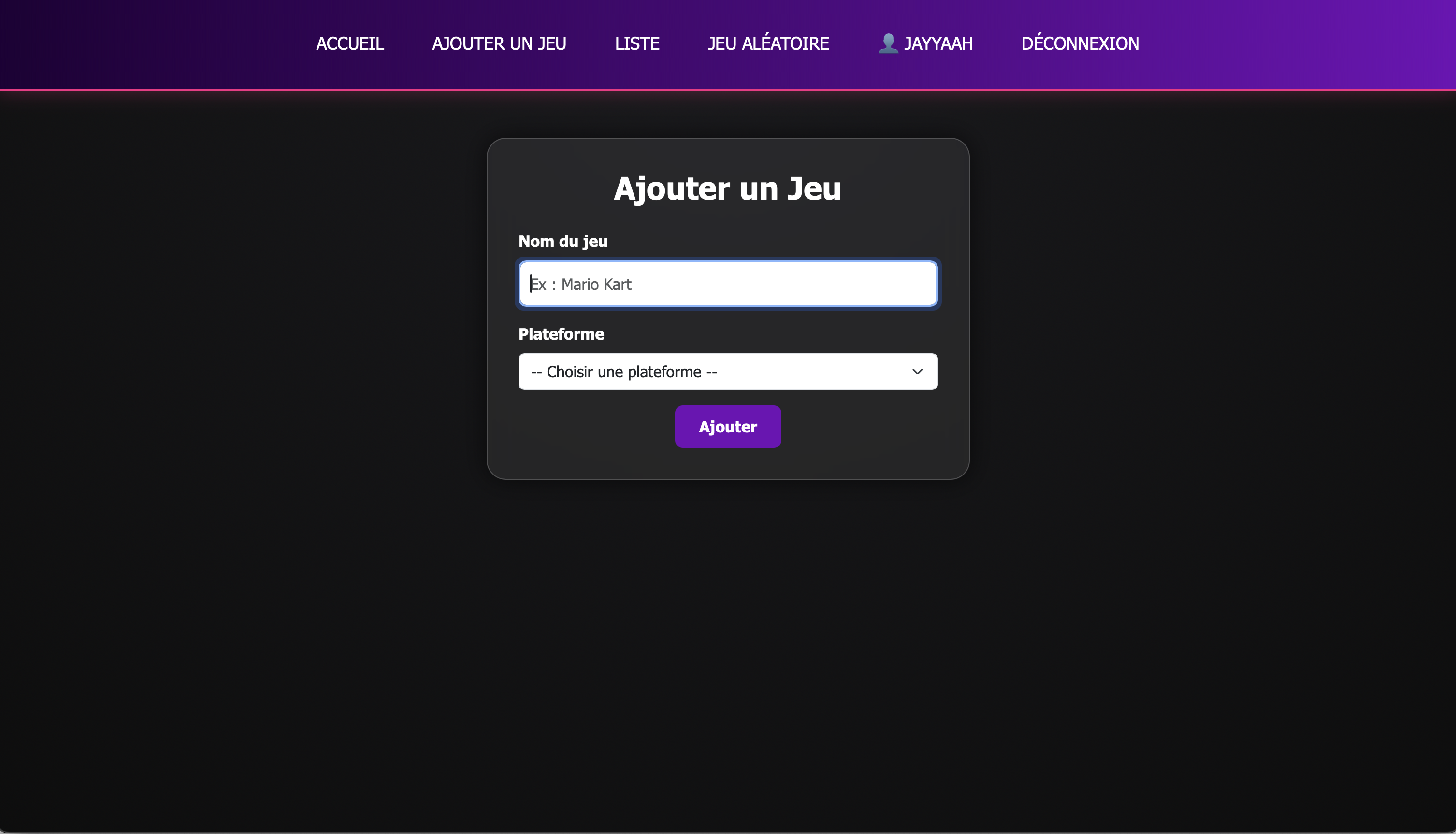 Ajouter un jeu