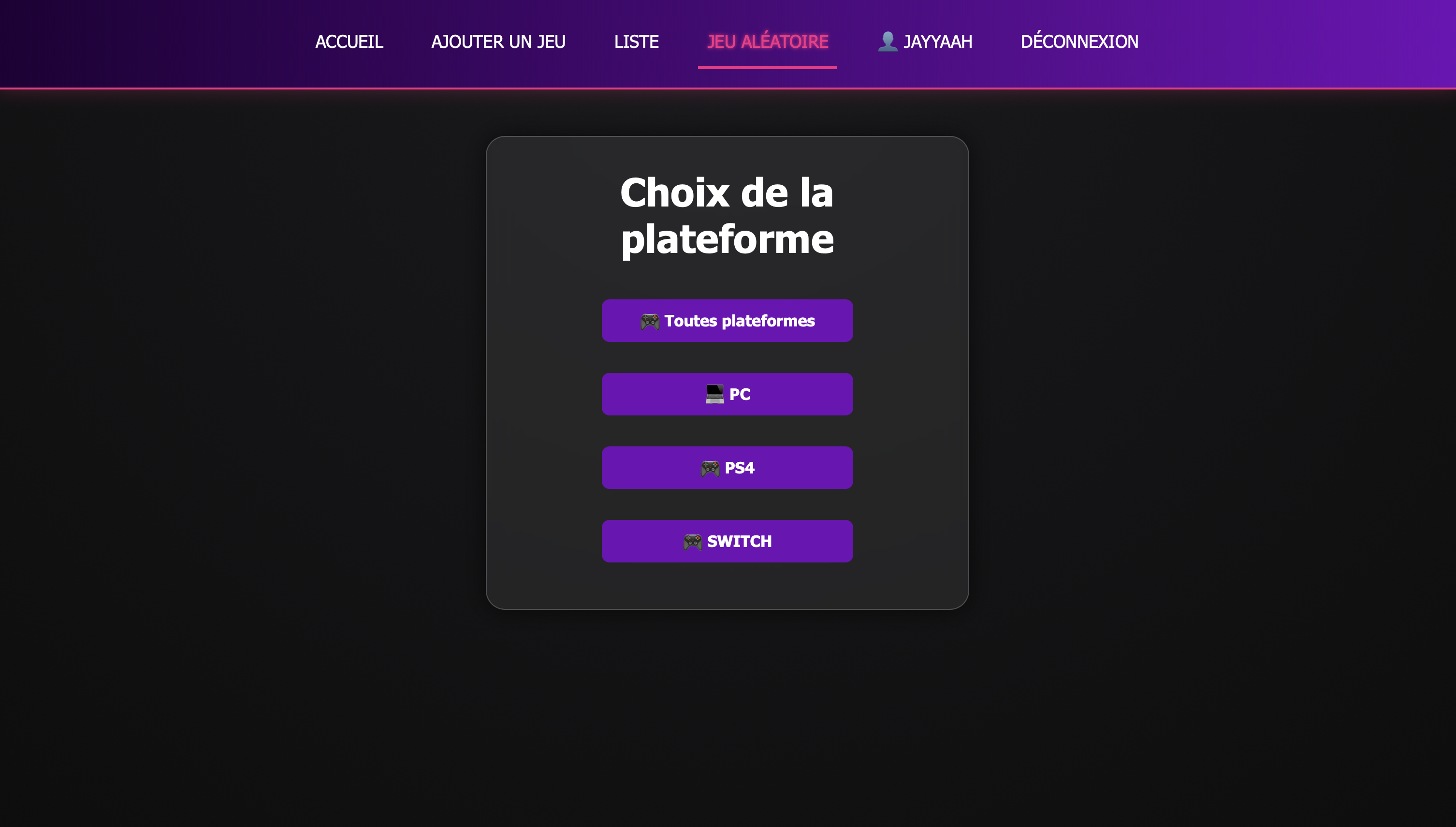 Choix plateforme